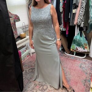 Rina diMontella Blue Lace Maxi Dress